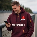 Męska Bluza z Kapturem SUZUKI oddychająca z kieszeniami dla fana motoryzacji roz. S-3XL