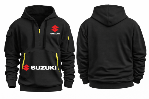 Męska Bluza z Kapturem SUZUKI oddychająca z kieszeniami dla fana motoryzacji roz. S-3XL