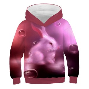 BLUZA 3D dla dzieci Zwierzęta królik ROZMIAR 100-160