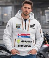 Bluza z kapturem UNISEX dużo kieszeni Honda HRC Monster Energy dla fanów motocykli