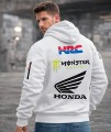 Bluza z kapturem UNISEX dużo kieszeni Honda HRC Monster Energy dla fanów motocykli