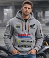 Bluza z kapturem UNISEX dużo kieszeni Honda HRC Monster Energy dla fanów motocykli