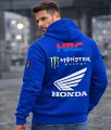 Bluza z kapturem UNISEX dużo kieszeni Honda HRC Monster Energy dla fanów motocykli