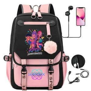 Plecak Szkolny HUNTRIX dla dzieci K-Pop Demon Hunter z portem USB