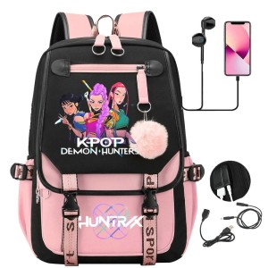 Plecak Szkolny HUNTRIX dla dzieci K-Pop Demon Hunter z portem USB
