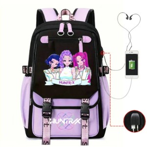 Plecak Szkolny HUNTRIX dla dzieci K-Pop Demon Hunter z portem USB