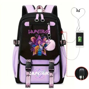 Plecak Szkolny HUNTRIX dla dzieci K-Pop Demon Hunter z portem USB