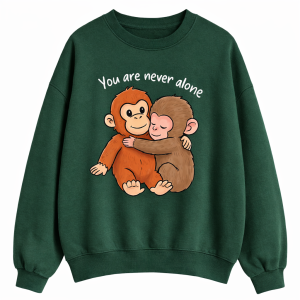 Bluza damska 3D Zielona z nadrukiem Małpki PUNCH i maskotki  z napisem roz.S-3XL