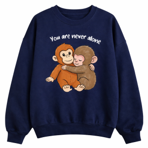 Bluza damska 3D Granatowa z nadrukiem Małpki PUNCH i maskotki  z napisem roz.S-3XL