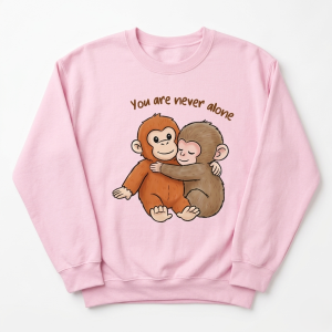 Bluza damska 3D Różowa z nadrukiem Małpki PUNCH i maskotki  z napisem roz.S-3XL