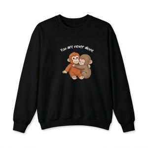 Bluza damska 3D Czarna z nadrukiem Małpki PUNCH i maskotki  z napisem roz.S-3XL