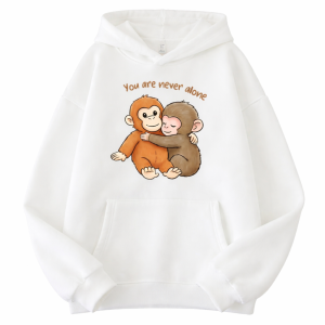 Bluza 3D damska z kapturem OVERSIZE nadrukiem Małpki PUNCH i przyjaciel z napisem roz.XS-3XL