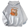 Bluza 3D damska z kapturem OVERSIZE nadrukiem Małpki PUNCH i przyjaciel z napisem roz.XS-3XL