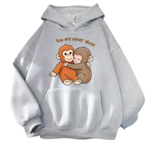 Bluza 3D damska z kapturem OVERSIZE nadrukiem Małpki PUNCH i przyjaciel z napisem roz.XS-3XL