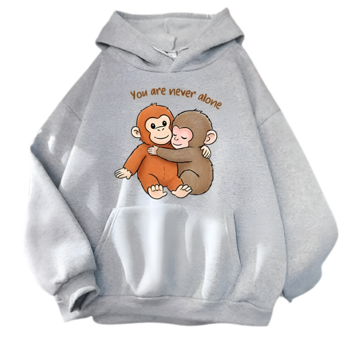 Bluza 3D damska z kapturem OVERSIZE nadrukiem Małpki PUNCH i przyjaciel z napisem roz.XS-3XL