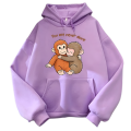 Bluza 3D damska z kapturem OVERSIZE nadrukiem Małpki PUNCH i przyjaciel z napisem roz.XS-3XL