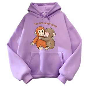 Bluza 3D damska z kapturem OVERSIZE nadrukiem Małpki PUNCH i przyjaciel z napisem roz.XS-3XL