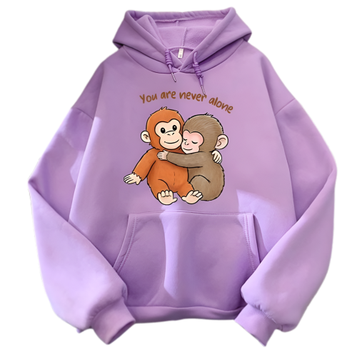 Bluza 3D damska z kapturem OVERSIZE nadrukiem Małpki PUNCH i przyjaciel z napisem roz.XS-3XL