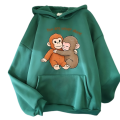 Bluza 3D damska z kapturem OVERSIZE nadrukiem Małpki PUNCH i przyjaciel z napisem roz.XS-3XL