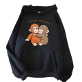 Bluza 3D damska z kapturem OVERSIZE nadrukiem Małpki PUNCH i przyjaciel z napisem roz.XS-3XL