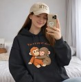 Bluza 3D damska z kapturem OVERSIZE nadrukiem Małpki PUNCH i przyjaciel z napisem roz.XS-3XL