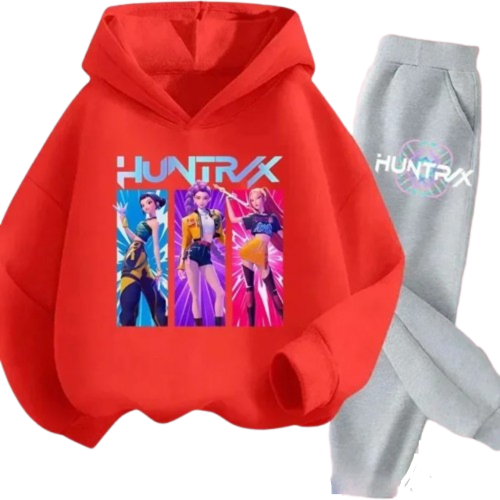 Komplet Dresowy UNISEX ubranie dla dzieci K-Pop Demon Hunters HUNTRIX roz. 100-160 cm