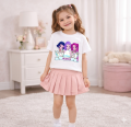 Komplet dziewczęcy T-shirt z plisowana spódniczka K-Pop Demon Hunter Zestaw dla dzieci