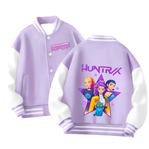 Dziecieca bluza dla dziewczynki baseballowka dla dzieci K-Pop Demon Hunter HUNTRIX