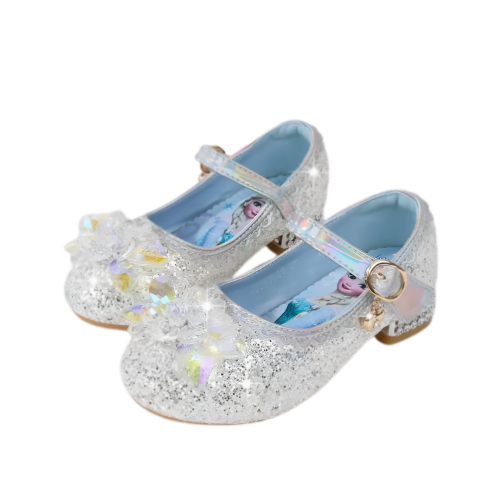 Srebrne Pantofelki Księżniczki DISNEY Balowe Buty Dziewczęce baleriny Królowa Lodu Elsa