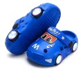 Klapki dziecięce AUTA niebieskie chodaki dla dzieci z podświetleniem LED