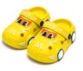Klapki dziecięce AUTA żółte chodaki dla dzieci z podświetleniem LED