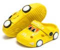 Klapki dziecięce AUTA żółte chodaki dla dzieci z podświetleniem LED
