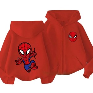 Czerwona bluza 3D dziecięca rozpinana UNISEX z nadrukiem SPIDER MAN roz.100-160