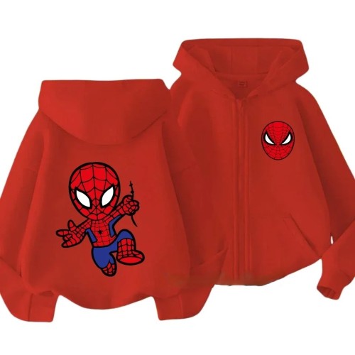 Czerwona bluza 3D dziecięca rozpinana UNISEX z nadrukiem SPIDER MAN roz.100-160