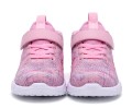 Różowe Buty Sportowe Dziewczęce z Serduszkami – Wygodne Sneakersy na Rzep