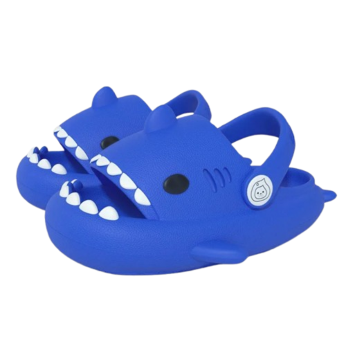 Klapki dla dzieci UNISEX piankowe SHARKY antypoślizgowe w kształcie REKINA 3D