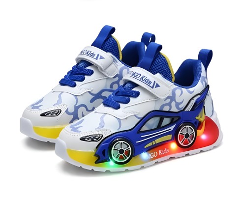 Buty dla dzieci z podeszwa LED sneakersy sportowe dla dzieci AUTA