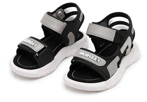 Sandały dziecięce sportowe na rzep sandałki dla dzieci UNISEX w Kolorze Czarno-Szarym