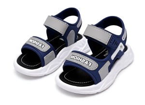 Sandały dziecięce sportowe na rzep sandałki dla dzieci UNISEX w Kolorze Granatowo-Szarym