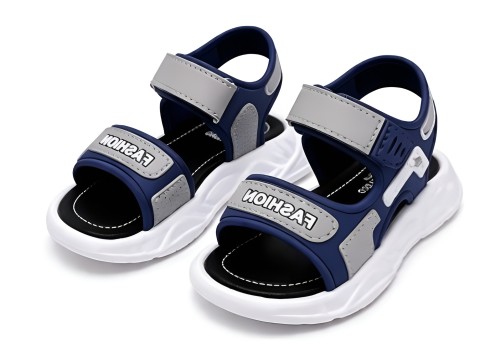 Sandały dziecięce sportowe na rzep sandałki dla dzieci UNISEX w Kolorze Granatowo-Szarym