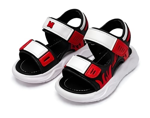 Sandały dziecięce sportowe na rzep sandałki dla dzieci UNISEX w Kolorze Czerwono-Czarne