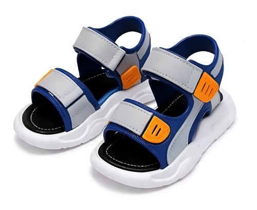 Sandały dziecięce sportowe na rzep sandałki dla dzieci UNISEX w Kolorze Niebiesko-Szarym
