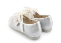 Eleganckie Pantofelki Dziewczęce z Perłami i Brokatem Białe Baleriny Wizytowe
