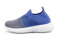 Buty dziecięce wsuwane lekkie sneakersy dla dzieci siateczkowe szaro-granatowe