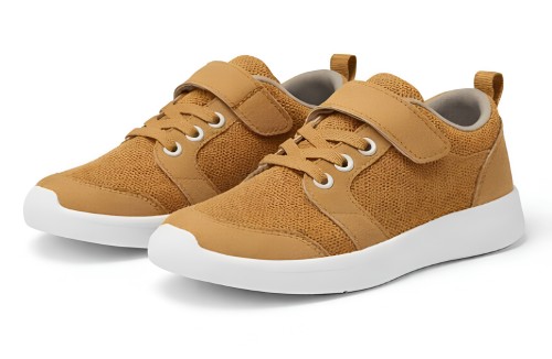 Lekkie buty dziecięce sportowe UNISEX brązowe oddychające sneakersy z elastyczną cholewką