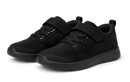 Lekkie buty dziecięce sportowe UNISEX czarne oddychające sneakersy z elastyczną cholewką