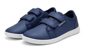 Granatowe buty dziecięce HOBIBEAR na rzep lekkie sneakersy casual z miękkiej ekoskóry