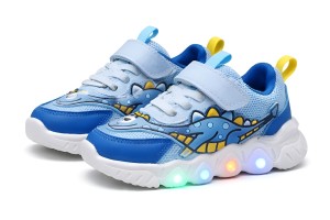 Świecące buty dla dzieci DINOZAURY sportowe sneakersy UNISEX z podświetlaną podeszwą LED 