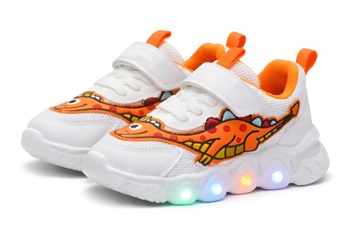 Świecące buty dla dzieci DINOZAURY sportowe sneakersy UNISEX z podświetlaną podeszwą LED