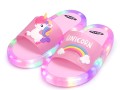 Świecące klapki dziecięce 3D LED Unicorn różowe kapcie z jednorożcem